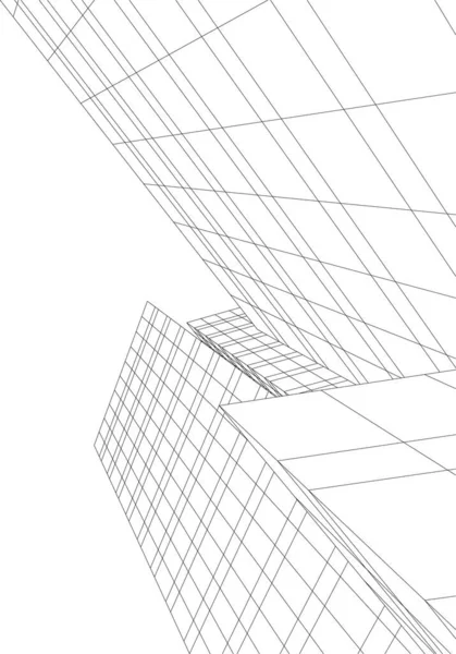 建築芸術の概念における抽象的な線や最小限の幾何学的形状 — ストックベクタ