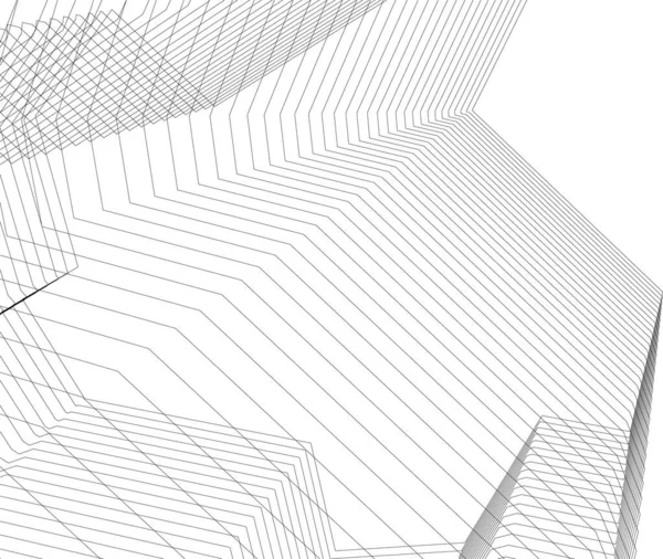 建築芸術の概念における抽象的な線や最小限の幾何学的形状 — ストックベクタ