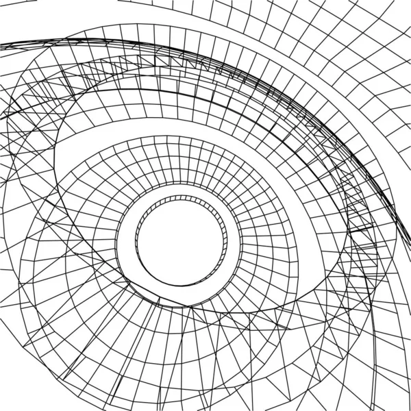 Linee Disegno Astratte Nel Concetto Arte Architettonica Forme Geometriche Minime — Vettoriale Stock