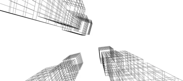 Lignes Dessin Abstraites Dans Concept Art Architectural Formes Géométriques Minimales — Image vectorielle