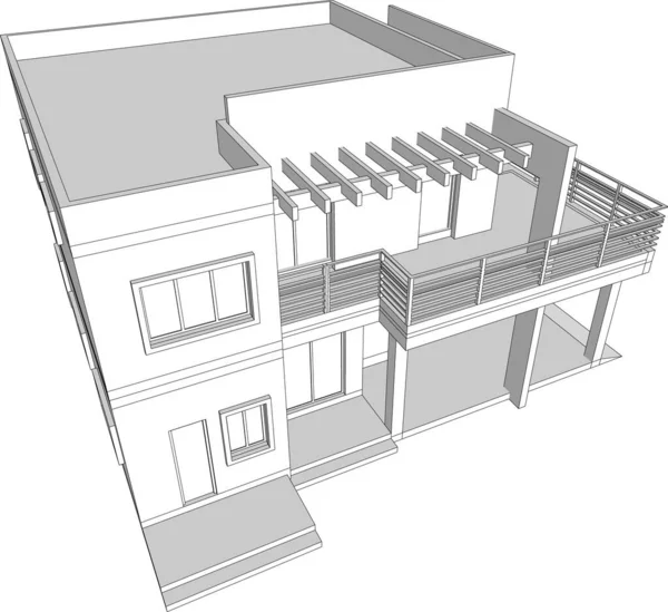 Abstrakcyjne Linie Rysunku Koncepcji Sztuki Architektonicznej Minimalne Kształty Geometryczne — Wektor stockowy