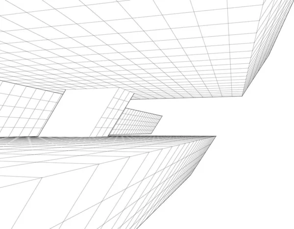 Lignes Dessin Abstraites Dans Concept Art Architectural Formes Géométriques Minimales — Image vectorielle