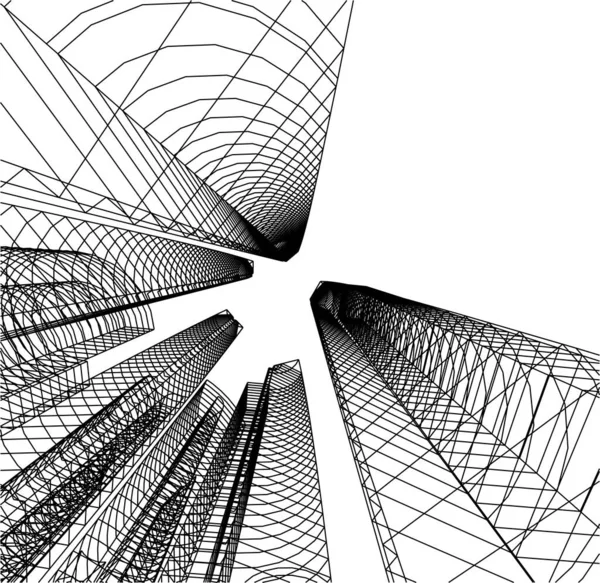 Архитектурное Построение Иллюстрации Фоне — стоковый вектор