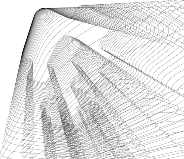 最小限の幾何学的形状建築線 — ストックベクタ