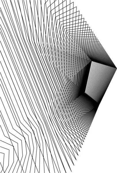 Líneas Abstractas Dibujo Concepto Arte Arquitectónico Formas Geométricas Mínimas — Vector de stock