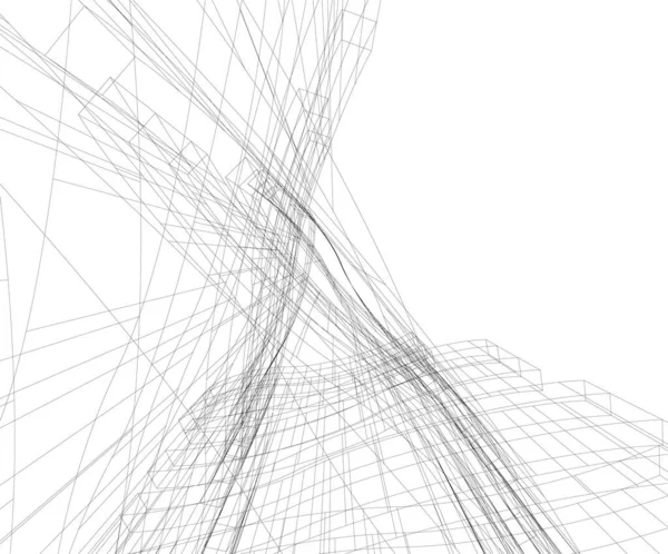 Linhas Abstratas Desenho Conceito Arte Arquitetônica Formas Geométricas Mínimas —  Vetores de Stock