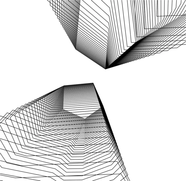 Minimální Geometrické Tvary Architektonické Linie — Stockový vektor