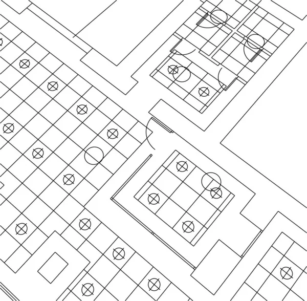 Linee Disegno Astratte Nel Concetto Arte Architettonica Forme Geometriche Minime — Vettoriale Stock