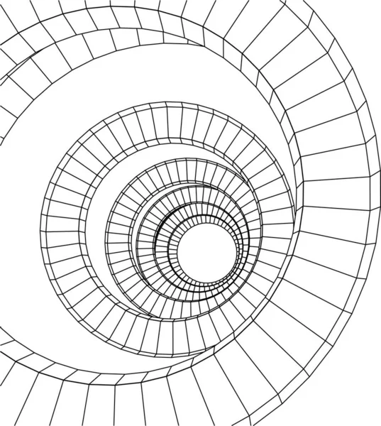 Abstrakta Teckningslinjer Arkitektonisk Konst Koncept Minimala Geometriska Former — Stock vektor