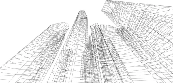 Linhas Abstratas Desenho Conceito Arte Arquitetônica Formas Geométricas Mínimas —  Vetores de Stock