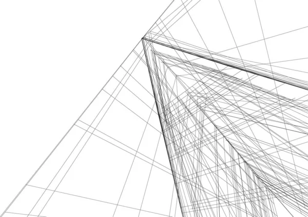 Linhas Abstratas Desenho Conceito Arte Arquitetônica Formas Geométricas Mínimas — Vetor de Stock