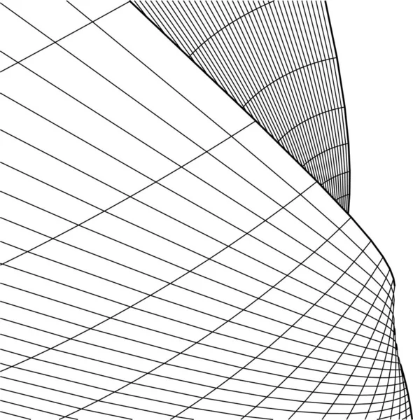 Líneas Abstractas Dibujo Concepto Arte Arquitectónico Formas Geométricas Mínimas — Vector de stock