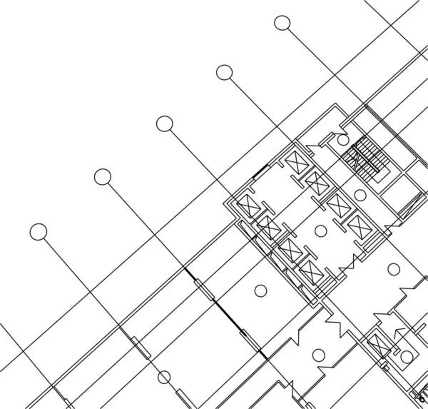 Linee Disegno Astratte Nel Concetto Arte Architettonica Forme Geometriche Minime — Vettoriale Stock