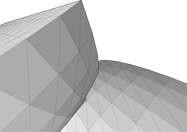 最小限の幾何学的形状建築線 — ストックベクタ