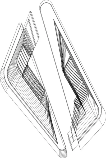 Arquitectura Edificio Ilustración Sobre Fondo — Archivo Imágenes Vectoriales