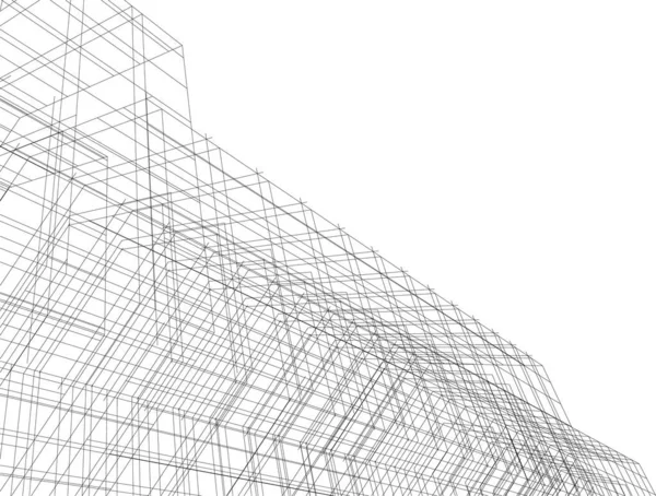 Abstracte Tekenlijnen Architectonisch Kunstconcept Minimale Geometrische Vormen — Stockvector