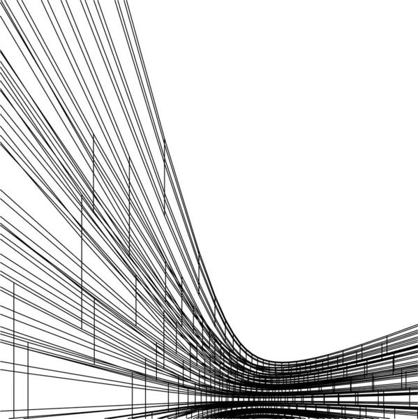 Linee Disegno Astratte Nel Concetto Arte Architettonica Forme Geometriche Minime — Vettoriale Stock