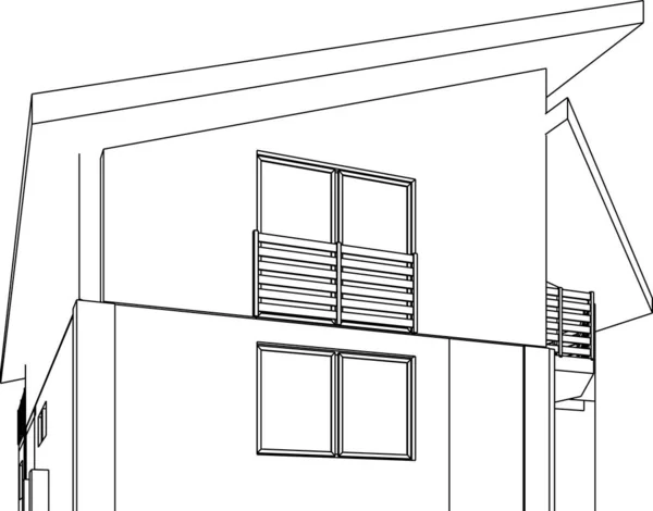 Garis Gambar Abstrak Dalam Konsep Seni Arsitektur Bentuk Geometris Minimal - Stok Vektor