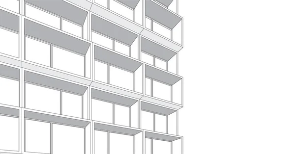 建築芸術の概念における抽象的な線や最小限の幾何学的形状 — ストックベクタ