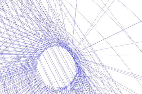 Elvont Rajzvonalak Építészeti Képzőművészetben Minimális Geometriai Formák — Stock Vector