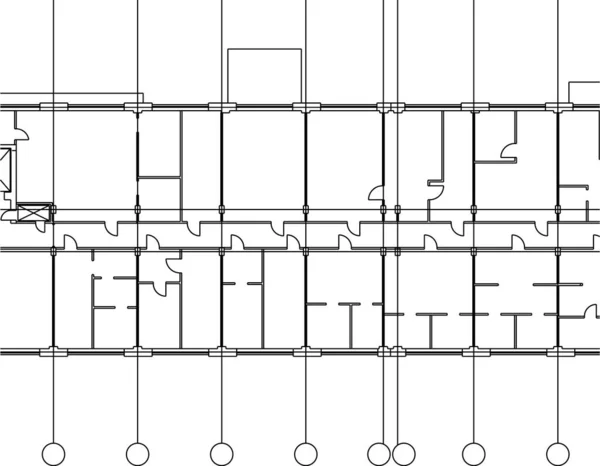 Mimari Sanat Konseptinde Soyut Çizgiler Minimum Geometrik Şekiller — Stok Vektör