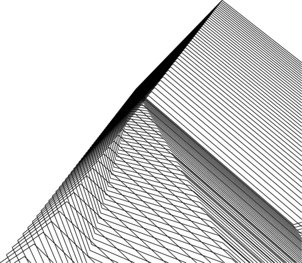 Minimale Geometrische Formen Architektonische Linien — Stockvektor