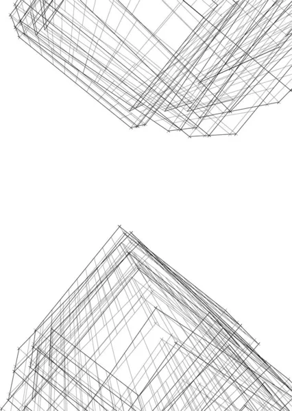 Mimari Sanat Konseptinde Soyut Çizgiler Minimum Geometrik Şekiller — Stok Vektör