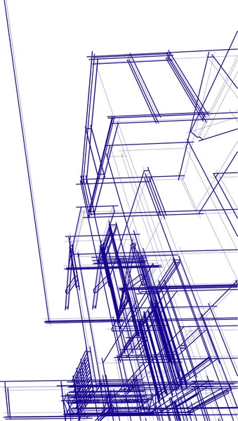 Linhas Abstratas Desenho Conceito Arte Arquitetônica Formas Geométricas Mínimas — Vetor de Stock