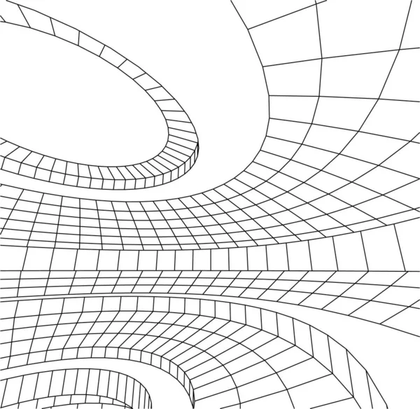 Elvont Rajzvonalak Építészeti Képzőművészetben Minimális Geometriai Formák — Stock Vector