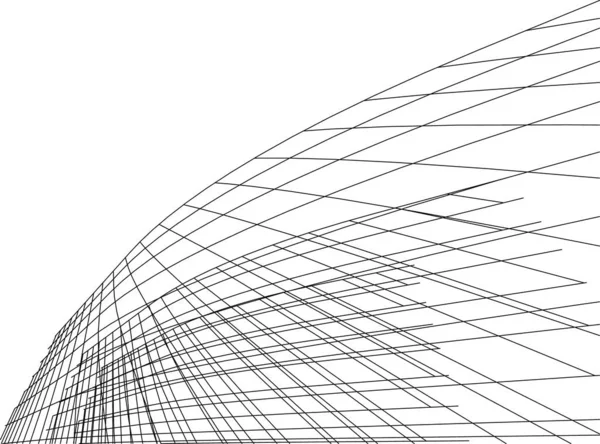 Linhas Abstratas Desenho Conceito Arte Arquitetônica Formas Geométricas Mínimas — Vetor de Stock