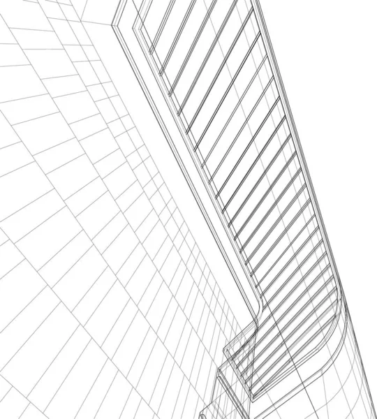 Lignes Dessin Abstraites Dans Concept Art Architectural Formes Géométriques Minimales — Image vectorielle