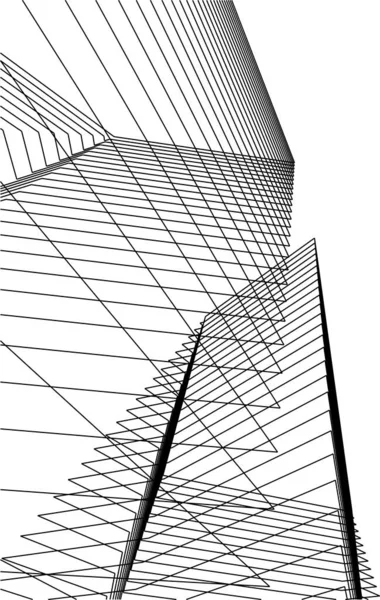 最小限の幾何学的形状建築線 — ストックベクタ