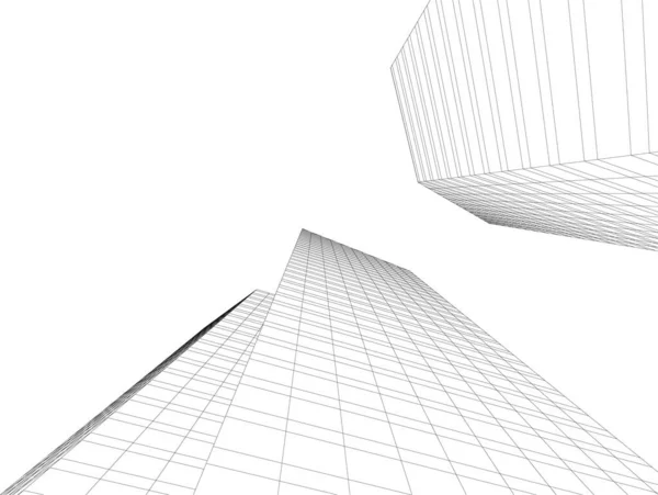 Linhas Abstratas Desenho Conceito Arte Arquitetônica Formas Geométricas Mínimas —  Vetores de Stock