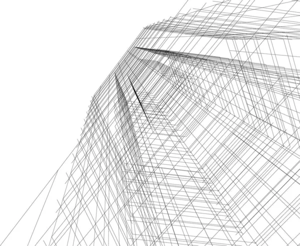 Linhas Abstratas Desenho Conceito Arte Arquitetônica Formas Geométricas Mínimas —  Vetores de Stock