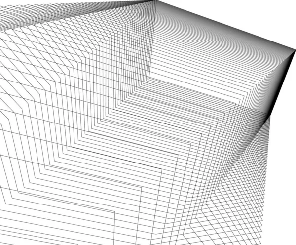 Lignes Dessin Abstraites Dans Concept Art Architectural Formes Géométriques Minimales — Image vectorielle