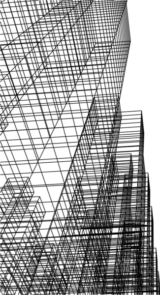 Lignes Dessin Abstraites Dans Concept Art Architectural Formes Géométriques Minimales — Image vectorielle