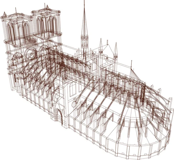 Líneas Abstractas Dibujo Concepto Arte Arquitectónico Formas Geométricas Mínimas — Vector de stock