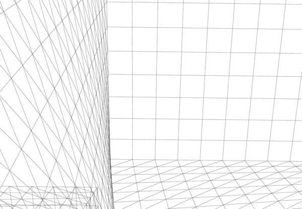 Mimari sanat konseptinde soyut çizgiler, minimum geometrik şekiller. 