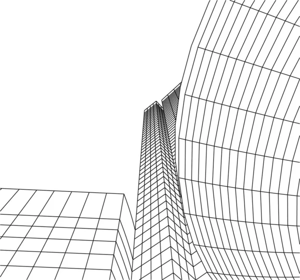 Lignes Dessin Abstraites Dans Concept Art Architectural Formes Géométriques Minimales — Image vectorielle