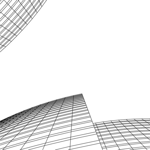 建築芸術の概念における抽象的な線や最小限の幾何学的形状 — ストックベクタ