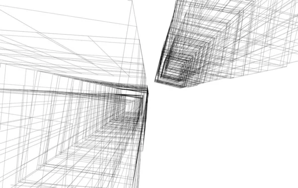 Líneas Abstractas Dibujo Concepto Arte Arquitectónico Formas Geométricas Mínimas — Archivo Imágenes Vectoriales