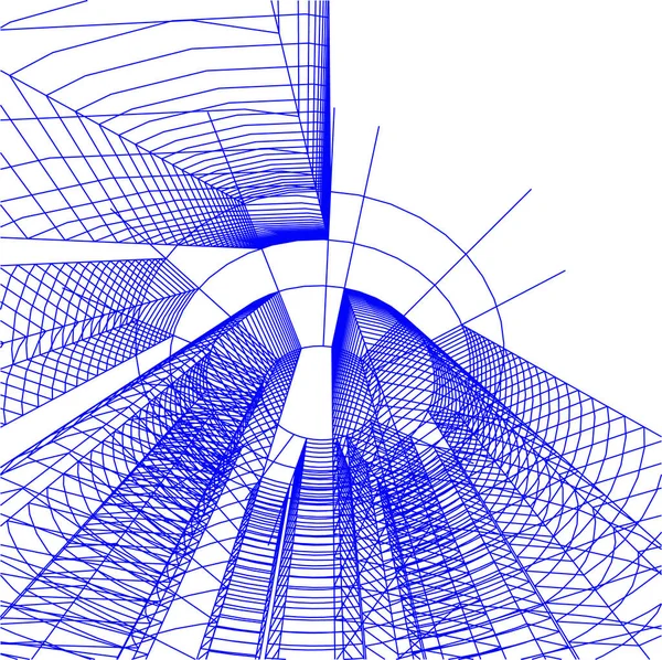 Αφηρημένες Σχεδιαστικές Γραμμές Στην Αρχιτεκτονική Έννοια Της Τέχνης Ελάχιστα Γεωμετρικά — Διανυσματικό Αρχείο