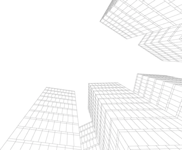 Lignes Dessin Abstraites Dans Concept Art Architectural Formes Géométriques Minimales — Image vectorielle