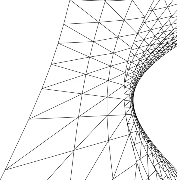 Linhas Abstratas Desenho Conceito Arte Arquitetônica Formas Geométricas Mínimas — Vetor de Stock