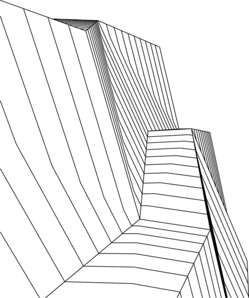 最小限の幾何学的形状建築線 — ストックベクタ