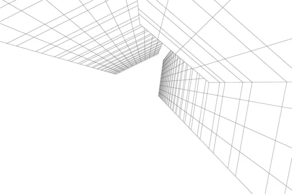 建築芸術の概念における抽象的な線や最小限の幾何学的形状 — ストックベクタ