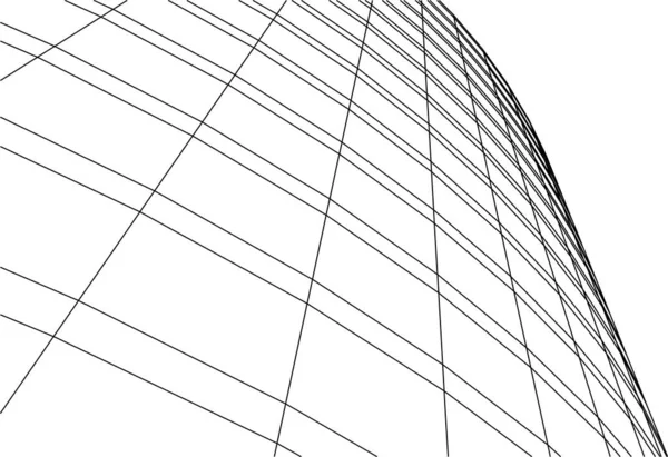 Lignes Dessin Abstraites Dans Concept Art Architectural Formes Géométriques Minimales — Image vectorielle