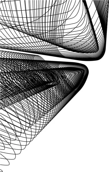 Linhas Desenho Abstratas Conceito Arte Arquitetônica Fundo Branco Formas Geométricas — Vetor de Stock