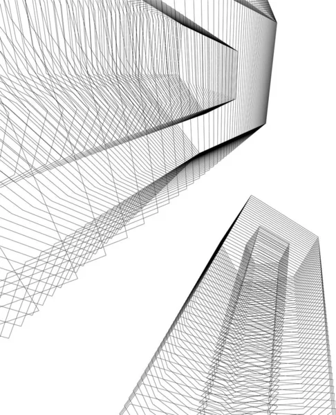 Abstrakcyjne Linie Rysunku Koncepcji Sztuki Architektonicznej Minimalne Kształty Geometryczne — Wektor stockowy