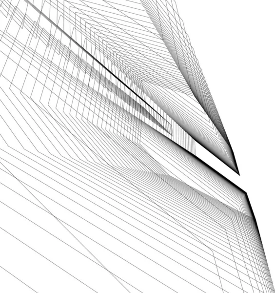 Abstracte Tekenlijnen Architectonisch Kunstconcept Minimale Geometrische Vormen — Stockvector